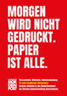 Buchcover Morgen wird nicht gedruckt. Papier ist alle.