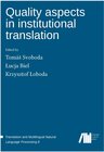 Buchcover Quality aspects in institutional translation