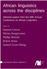 Buchcover African linguistics across the disciplines
