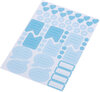Buchcover 2 Stickerbögen DIN A5 mit 120 blauen Aufklebern zum Beschriften und Gestalten für Terminplaner, Kalender und Organizer |