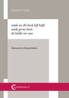 Buchcover unde we dit bock leff hefft unde gerne leset, de bidde vor uns. Memoria in Hansestädten