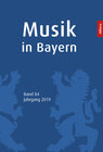 Buchcover Musik in Bayern. Band 84. Jahrgang 2019