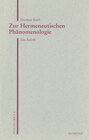 Buchcover Zur Hermeneutischen Phänomenologie