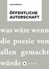 Buchcover Öffentliche Autorschaft