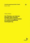 Buchcover Die Pflichten von Internetportalen beim Vertrieb von Versicherungsprodukten im Lichte europäischer Gesetzgebung