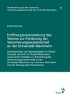 Buchcover Eröffnungsveranstaltung des Vereins zur Förderung der Versicherungswissenschaft an der Universität Mannheim
