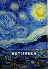 Buchcover Notizbuch klein A5 Blanko - Notizheft 44 Seiten 90g/m² - Softcover Vincent van Gogh "Sternennacht" - FSC Papier