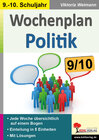 Buchcover Wochenplan Politik / Klasse 9-10