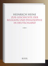 Buchcover Zur Geschichte der Religion und Philosophie in Deutschland