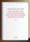 Buchcover Der Aufbau der geschichtlichen Welt in den Geisteswissenschaften