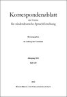 Buchcover Korrespondenzblatt des Vereins für niederdeutsche Sprachforschung