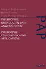 Buchcover Philosophie: Grundlagen und Anwendungen /Philosophy: Foundations and Applications