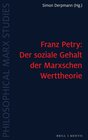 Buchcover Franz Petry: Der soziale Gehalt der Marxschen Werttheorie