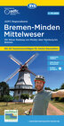 Buchcover ADFC-Regionalkarte Bremen-Minden Mittelweser, 1:75.000, mit Tagestourenvorschlägen, reiß- und wetterfest, E-Bike-geeigne