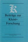 Buchcover Beiträge zur Kleist-Forschung 1998