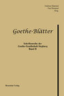 Buchcover Goethe-Blätter. Schriftenreihe der Goethe-Gesellschaft Siegburg e.V.