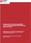 Buchcover Kooperative Promotionsprojekte an der Fachhochschule Brandenburg 2012 und 2013