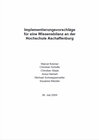 Buchcover Implementierungsvorschläge für eine Wissensbildung an der Hochschule Aschaffenburg