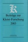 Buchcover Beiträge zur Kleist-Forschung 2003