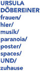 Buchcover frauen/hier/musik/paranoia/poster/spaces/UND/zuhause