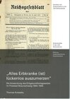 Buchcover "Alle Erbkranke (ist) lückenlos auszumerzen"