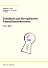 Buchcover Schlüssel zum Europäischen Patentübereinkommen - Edition 2013