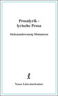 Buchcover Prosalyrik - lyrische Prosa
