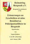 Buchcover Erinnerungen un Geschichten ut mine Densttied as Polizeipostenführer in Bergstedt