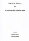 Buchcover Allgemeine Statuten des Vereins durchsichtige Parteien: Satzung - Geschäftsordnung - Grundsatzprogramm