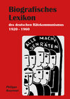 Buchcover Biografisches Lexikon des deutschen Rätekommunismus 1920-1960