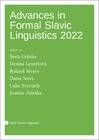 Buchcover Advances in Formal Slavic Linguistics 2022