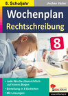 Buchcover Wochenplan Rechtschreibung / Klasse 8