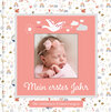 Buchcover Babyalbum mit Fensterausschnitt für das 1. Lebensjahr zum Eintragen der schönsten Momente und Erinnerungen mit Platz für