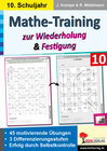 Buchcover Mathe-Training zur Wiederholung und Festigung / Klasse 10