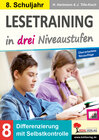 Buchcover Lesetraining in drei Niveaustufen / Klasse 8