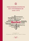 Buchcover Theatermanifeste aus Österreich 1945–1975