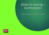 Buchcover Kilder til mening – kortmetoden