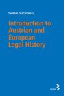 Buchcover Introduction to Austrian and European Legal History