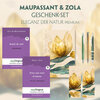Buchcover Guy de Maupassant & Émile Zola Geschenkset - 2 Bücher (mit Audio-Online) + Eleganz der Natur Schreibset Premium