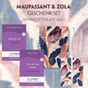 Buchcover Guy de Maupassant & Émile Zola Geschenkset - 2 Bücher (mit Audio-Online) + Marmorträume Schreibset Basics