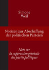 Buchcover Notizen zur Abschaffung der politischen Parteien | Note sur la suppression générale des partis politiques