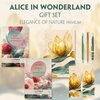 Buchcover Alice in Wonderland Books-Set (with audio-online) Readable Classics Geschenkset + Eleganz der Natur Schreibset Premium