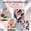 Buchcover Alice in Wonderland Books-Set (with audio-online) Readable Classics Geschenkset + Marmorträume Schreibset Basics