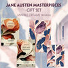 Buchcover Jane Austen's Masterpieces (with audio-online) Readable Classics Geschenkset + Marmorträume Schreibset Premium
