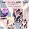 Buchcover French Classical Short Stories (with audio-online) Readable Classics Geschenkset + Marmorträume Schreibset Basics