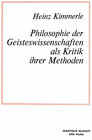 Buchcover Philosophie der Geisteswissenschaften als Kritik Ihrer Methoden