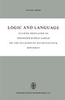 Buchcover Logic and Language
