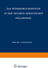 Buchcover Das Widerspruchsprinzip in der Neueren Sowjetischen Philosophie