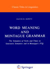 Buchcover Word Meaning and Montague Grammar