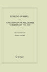 Buchcover Einleitung in die Philosophie. Vorlesungen 1916–1920